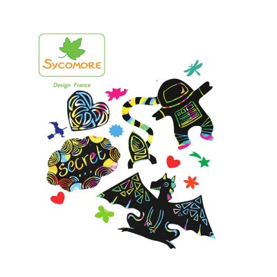 Pochette créative : scratch art stickers  Au Sycomore    202548